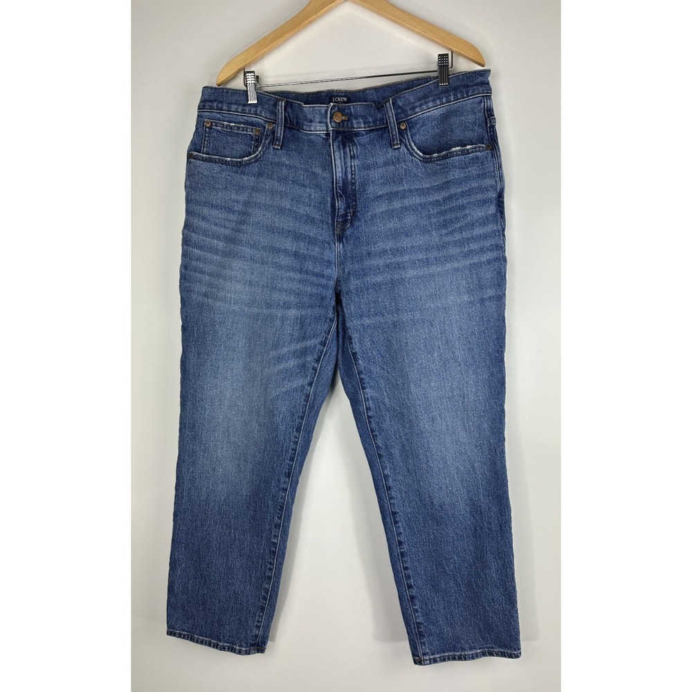 J. Crew Factory Slim Boyfriend Jean All-Day Stretch Plus Size 34 BT047 Blue Wash - Picture 2 of 12